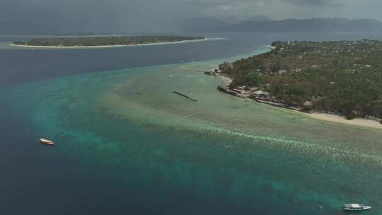 HDR印度尼西亚吉利群岛航拍海岛风光