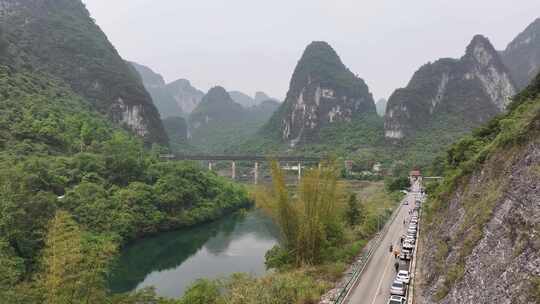 广西河池小三峡景区航拍