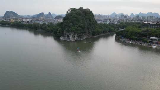 广西桂林象鼻山5A景区航拍