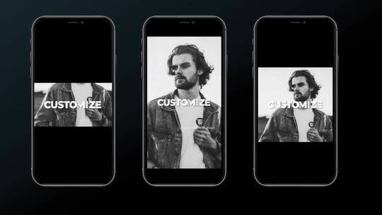 三种视频尺寸手机电商时尚照片推广宣传展示AE模板