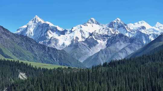 新疆昭苏夏塔雪山