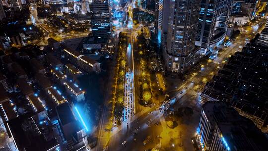 上海陆家嘴夜景航拍