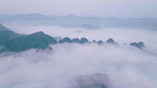 浙江新昌穿岩十九峰平流雾航拍