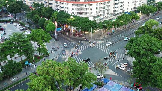 道路十字路口航拍视频素材模板下载