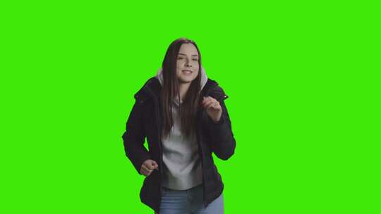 绿屏，女人，跳舞， Chromakey