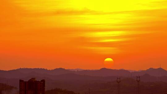 夕阳西下视频素材模板下载