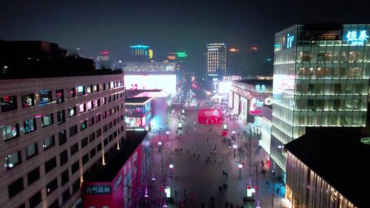 航拍 杭州 西湖 城市 夜景 夜生活 4K