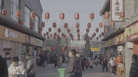 沂蒙老街-古城古街城墙民俗文化视频素材模板下载