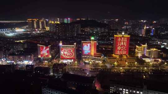 宁德大楼福字LED 大楼灯光秀 城市夜景 车流