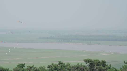 远眺的辽河景观视频素材模板下载