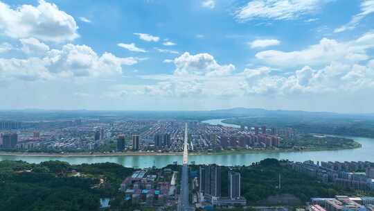 4K衡阳市衡南县城全景风景航拍