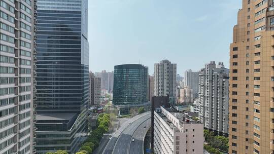 上海延安高架龙之梦大酒店视频素材模板下载