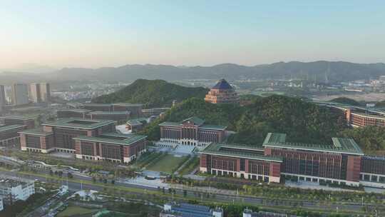 深圳光明区中山大学校区航拍学校建筑风光