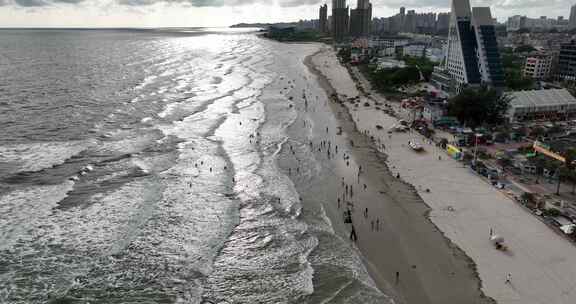 北海侨港海滩海景航拍