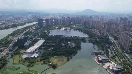 福建漳州碧湖生态公园航拍