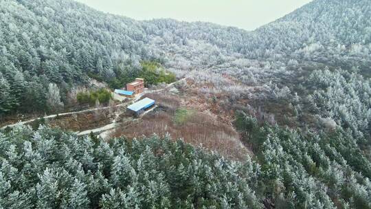 航拍三峡雪景视频素材模板下载