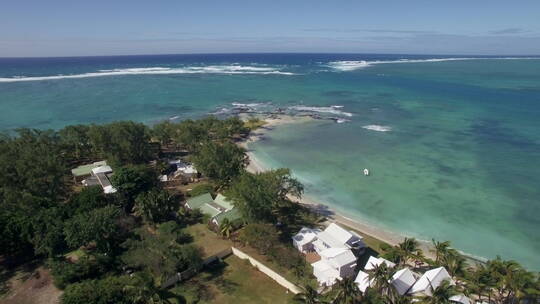 毛里求斯岛海岸线鸟瞰视频素材模板下载