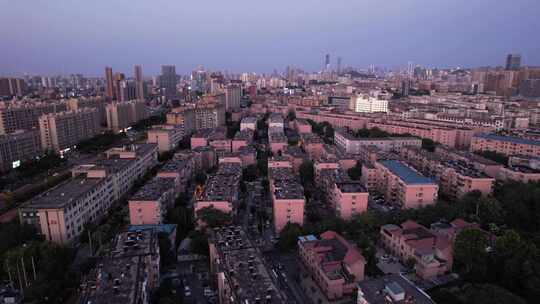 济南大明湖日落晚霞夕阳航拍