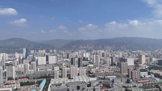 青海西宁大景西宁建设航拍