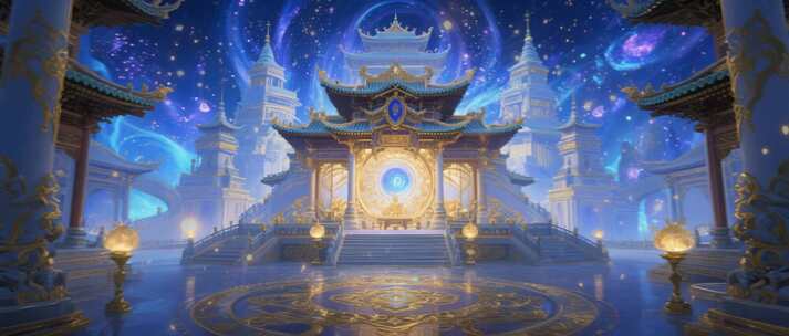 古风仙侠风格宫殿场景