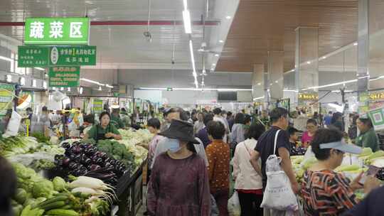 菜市场买菜菜市农贸市场视频素材模板下载