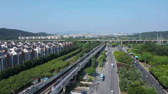 南京地铁2号线仙林航拍