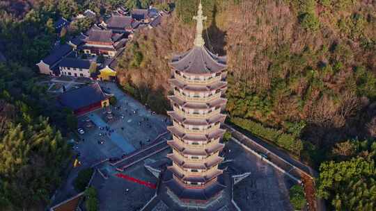 浙江绍兴新昌大佛寺航拍视频