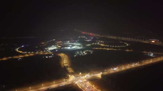 航拍 雄安 冬季 夜景 晚上 航拍雄安夜景