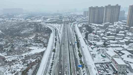 冰雪灾害航拍素材