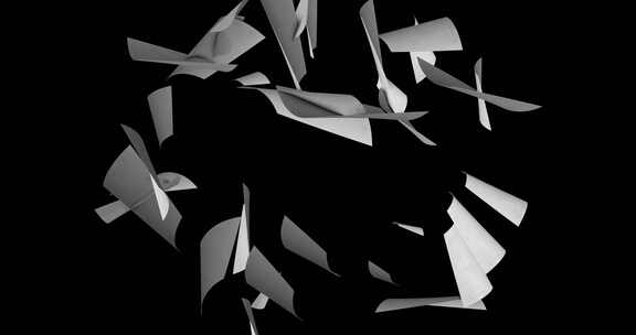 白纸飞舞03(ae模板)纸张飞舞抽象背景