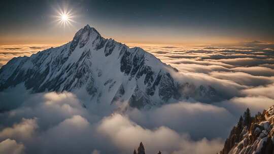 雪山云海日出景观