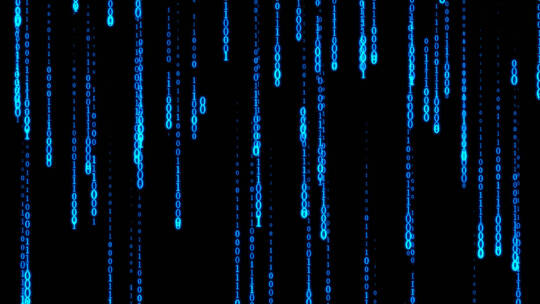计算机二进制数字雨信息流滚动科技背景视频素材模板下载