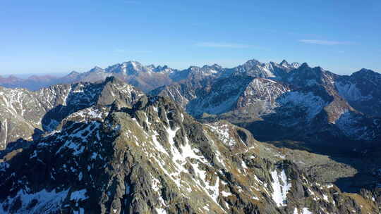 波兰塔特拉山脉的鸟瞰图。