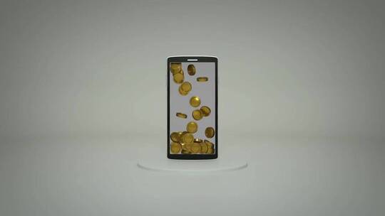 3D金币效果手机开屏logo财务报告程序推广AE模板