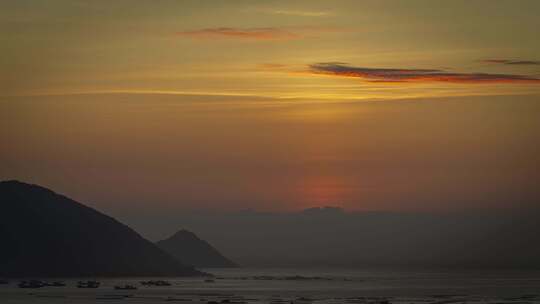 日出日落海面延时氛围夕阳