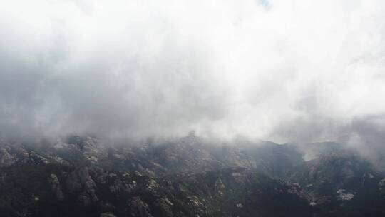 航拍青岛崂山巨峰自然风光