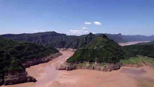 河南济源黄河三峡夏日航拍4k