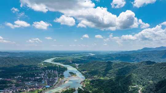 江西庐山西海柘林湖风景区航拍延时