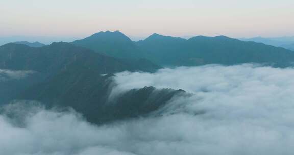 杭州千岛湖山峰高山云海风光航拍