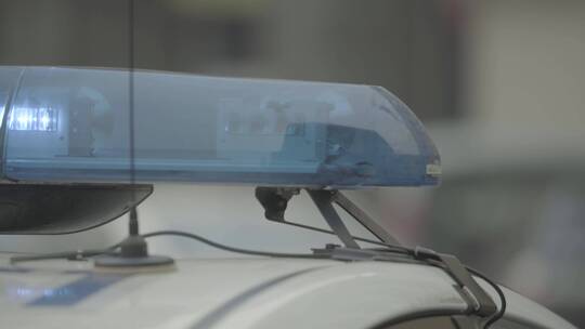警车上的闪光灯眼罩特写视频素材模板下载