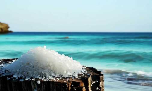 海浪拍打沙滩的美丽海景