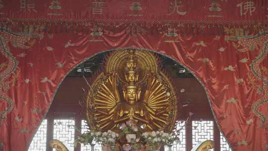 新昌大佛寺大悲寺千手观音视频素材模板下载