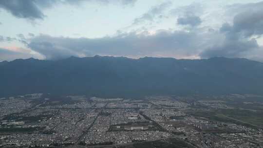 航拍云南大理古城4A景区全景