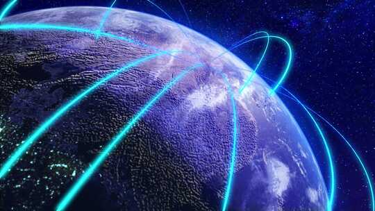 科技地球粒子光线环绕覆盖全球视频素材模板下载