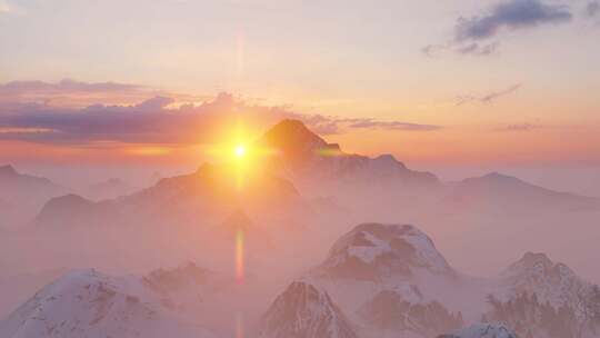 大气雪山 雪山延时