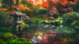 日式禅意园林庭院景观室内设计简约高清在线视频素材下载