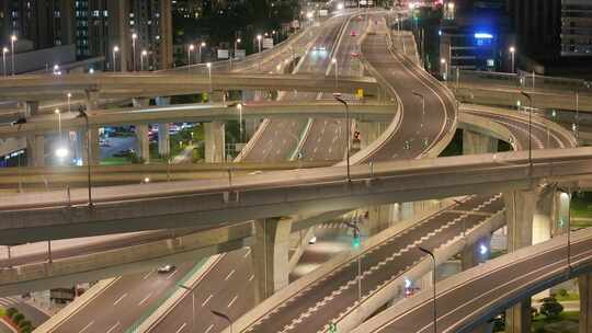 4k航拍城市快速路高架桥夜景车流素材视频素材模板下载