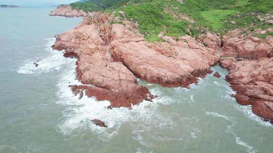 福建霞浦海浪拍打海岸风景航拍