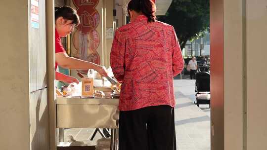 早餐 夜宵 小吃 食品 街道 视频 素材