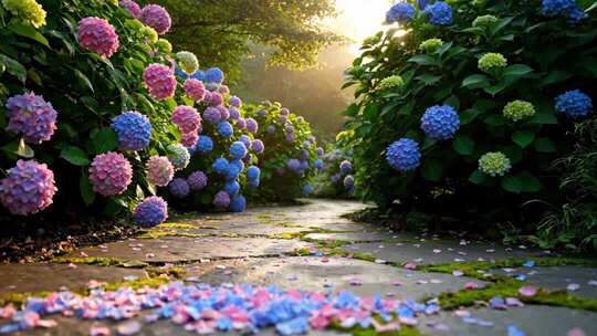 绣球花小径自然风光